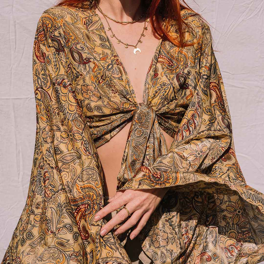 Wickelbluse mit V Ausschnitt 'Vintage'